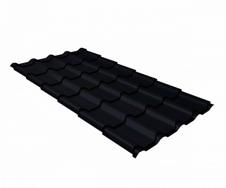 Металлочерепица Гранд Лайн / Grand Line, коллекция Kamea, 0,5 Rooftop Matte Zn 180, цвет RAL 9005 (черный янтарь)