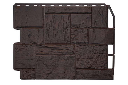Фасадная панель FineBer Дачный Туф 3D-Facture, темно-коричневый