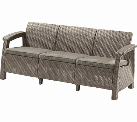Диван трехместный Corfu love seat max Allibert (Аллиберт), цвет капучино