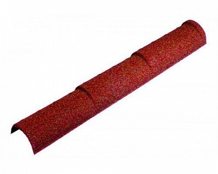 Конек Метротайл (Metrotile) полукруглый тройной, цвет красный, 1140х173 мм