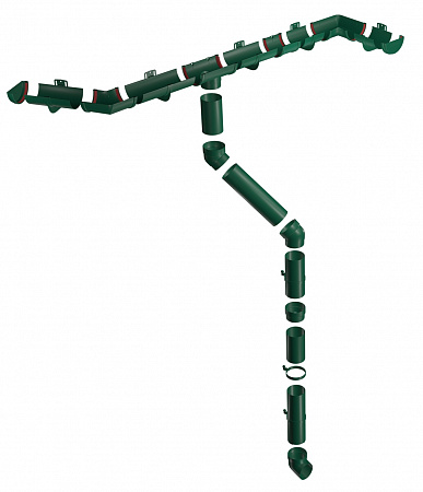 Угол желоба 90º универсальный ПВХ Grand Line 120 мм, RAL 6005 зелёный мох