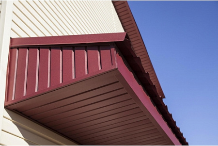 Софит металлический без перфорации Grand Line / Гранд Лайн, Rooftop бархат 0.5, цвет Ral 8017 (шоколад)