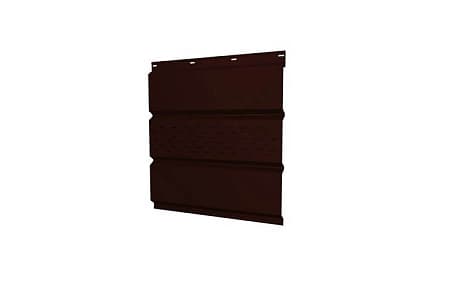 Софит металлический с центральной перфорацией Grand Line, Velur X 0.5, RR 32 темно-коричневый