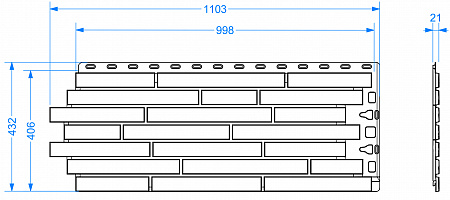 Фасадные панели Docke PREMIUM Klinker, 998х406 мм, монте
