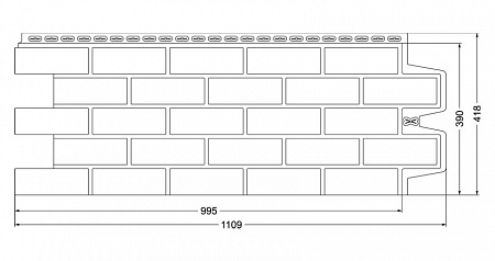 Фасадная панель Grand Line Design Plus, Состаренный кирпич 1109х418 мм, жженый