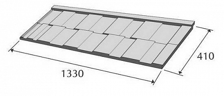 Композитная черепица Метротайл (Metrotile) серия MetroViksen, цвет кофе, 1330х410 мм