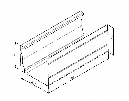 Прямоугольный желоб 3000 мм Vortex / Вортекс Гранд Лайн, Pe, цвет RAL 8017 (шоколад)