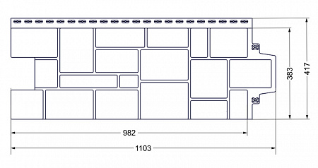 Фасадная панель Grand Line Classic, Крупный камень 1102,5х417,4 мм, земля