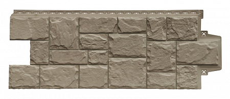 Фасадная панель Grand Line Design Plus, Крупный камень 1102,5х417,4 мм, какао