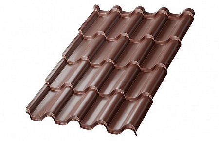 Металлочерепица Металл Профиль Монтерроса, NormanMP 0.5, коричневый шоколад RAL8017