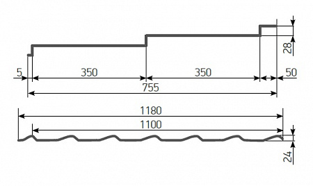 Металлочерепица модульная Aquasystem Стокгольм, 0.5 GreenCoat Mica BT, Zn 275, RAL 7024 (темно-серый)