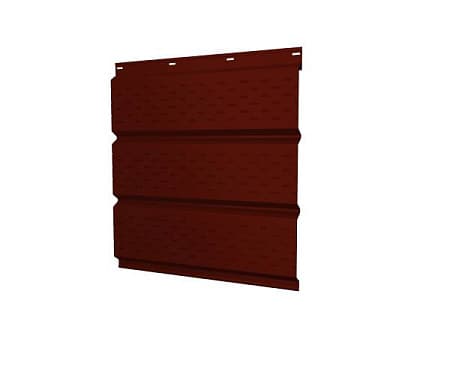 Софит металлический с полной перфорацией Grand Line / Гранд Лайн, GreenCoat Pural 0.5, цвет RR 29 красный (Ral 3009)