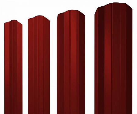 Штакетник металлический Grand Line (Гранд Лайн), М-образный фигурный, PE 0.45, цвет RAL 3011 (красно-коричневый)