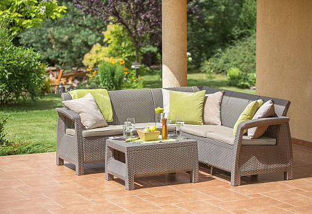 Угловой диван Corfu Relax set Allibert (Аллиберт), цвет графит