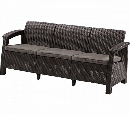 Диван трехместный Corfu love seat max Allibert (Аллиберт), цвет коричневый