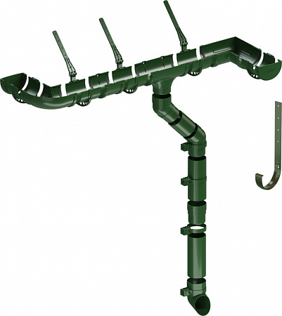 Желоб водосточный Docke Standard, 3000 мм, RAL 6005 зеленый
