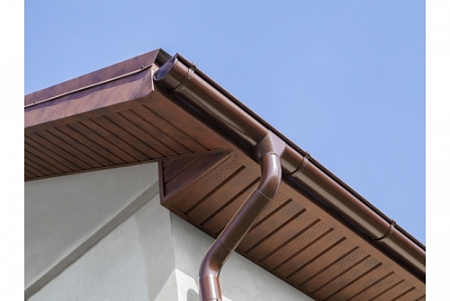 Софит металлический без перфорации Grand Line / Гранд Лайн, Rooftop бархат 0.5, цвет Ral 8017 (шоколад)