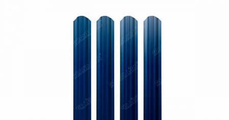 Штакетник металлический Grand Line (Гранд Лайн), прямоугольный фигурный, PE 0.45, цвет RAL 5005 (синий)