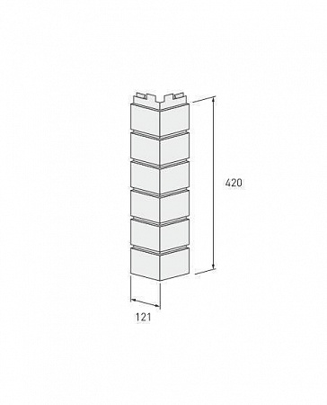 Угол наружный Vox (Вокс) серия Solid BRICK (под кирпич), цвет Йорк, 446х121 мм