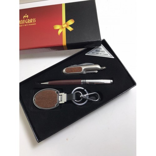 Set cadou pentru barbati-Breloc/Pix/Briceag