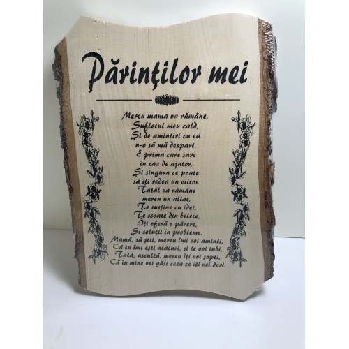 Aplica din lemn cu mesaj
