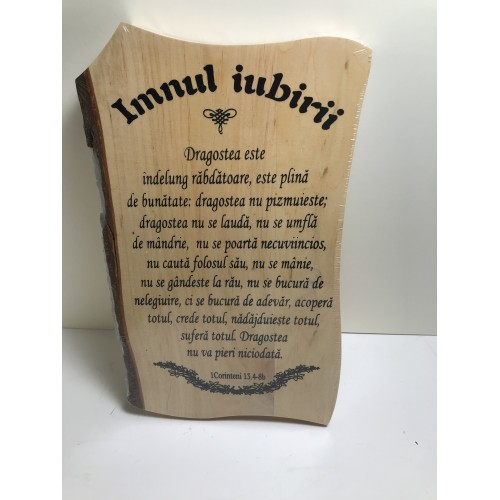 Aplica din lemn cu mesaj