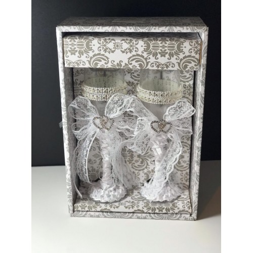 Set 2 pahare pentru mirii diferite modele