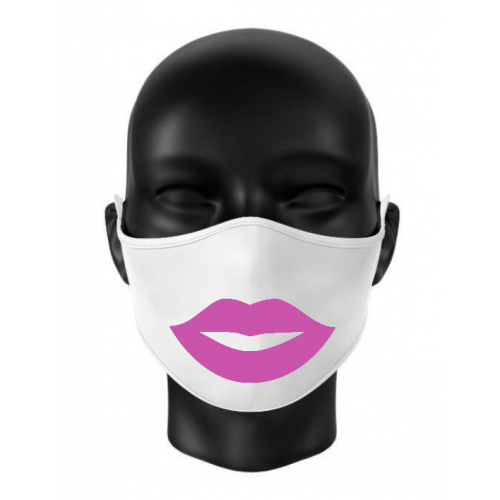 Masca personalizata kiss din bumbac alba