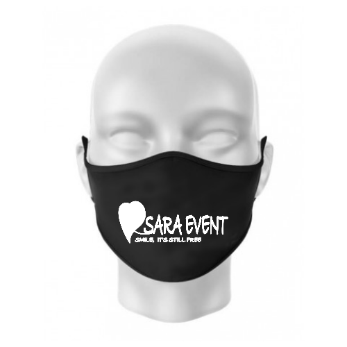 Masca personalizata cu logo din bumbac neagra