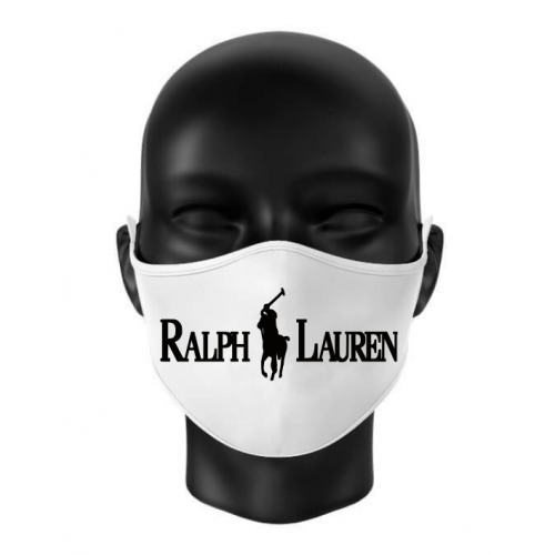 Masca personalizata RALPH LAUREN din bumbac alba