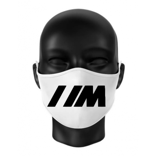 Masca personalizata BMW M din bumbac alba