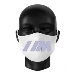 Masca personalizata BMW M din bumbac alba