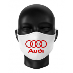Masca personalizata AUDI din bumbac alba