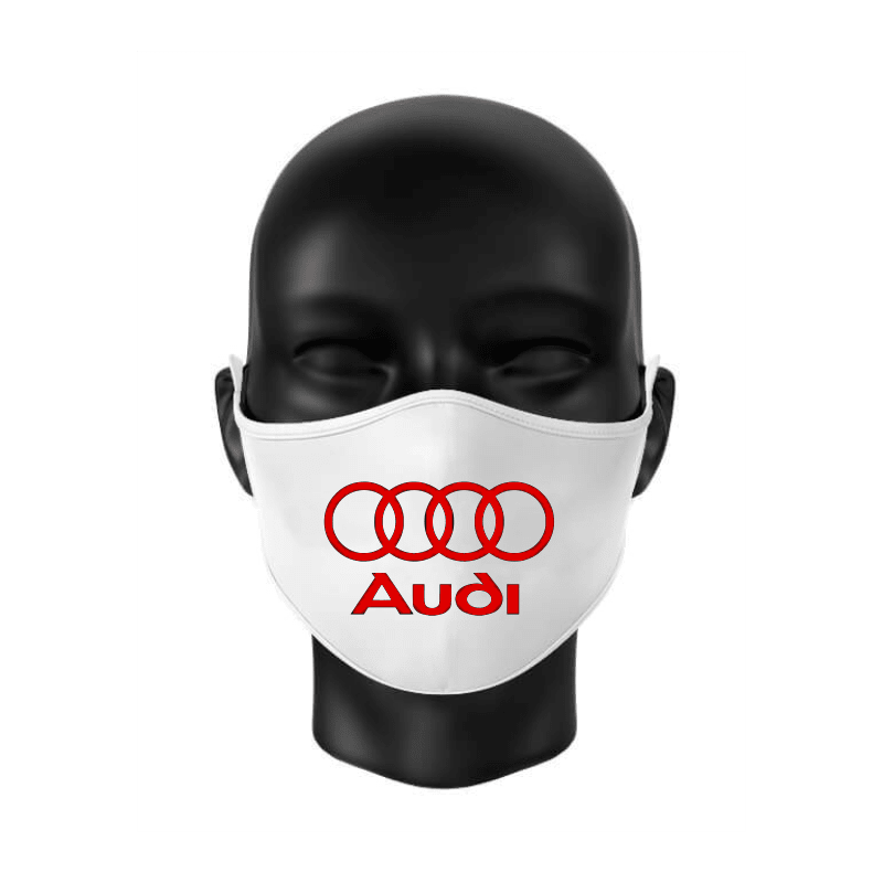 Masca personalizata AUDI din bumbac alba