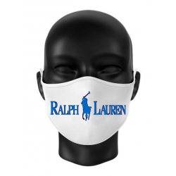 Masca personalizata RALPH LAUREN din bumbac alba