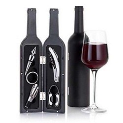 Set 5 accesorii pentru vin in forma de sticla