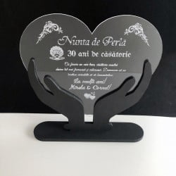 Placuta Trofeu de aniversare inima