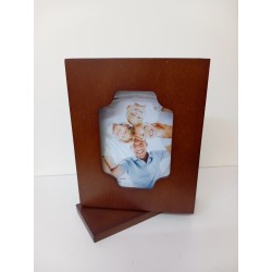 Album foto din lemn, rotativ, vintage, 10x15 cm, 72 fotografii, 2 ferestre personalizare