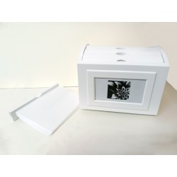Album foto din lemn, cufar rotativ, 10x15 cm, 124 fotografii, 4 ferestre personalizare