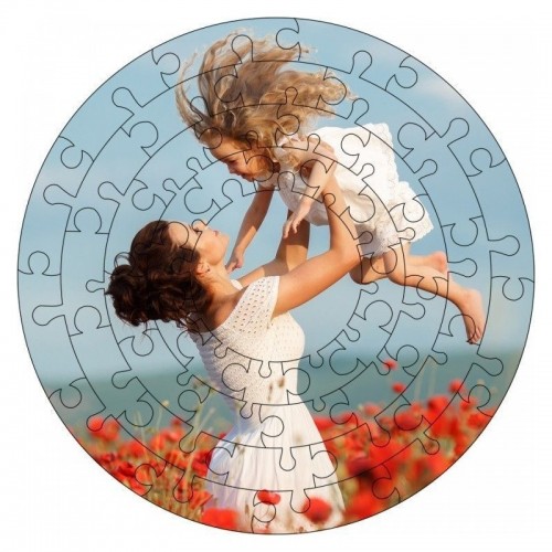 Puzzle personalizat rotund