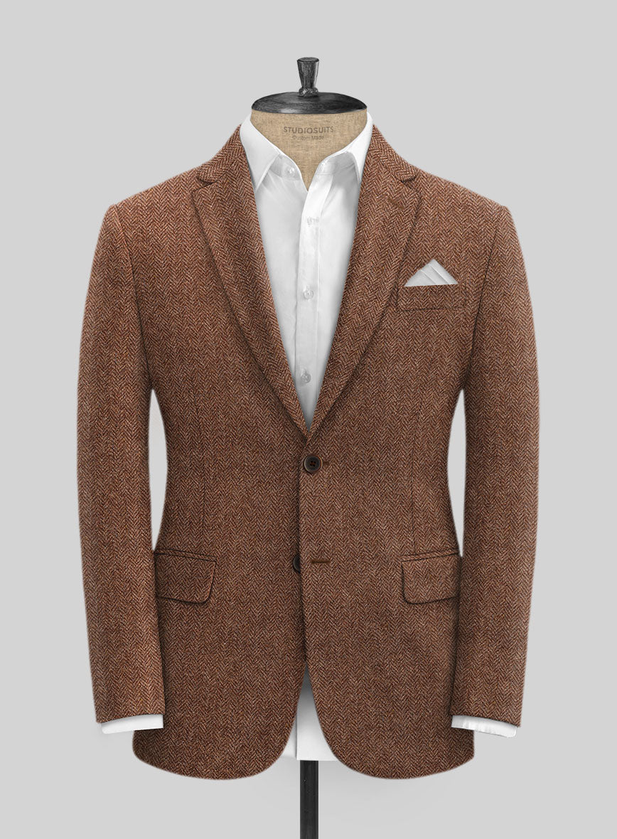 Harris Tweed Rust Herringbone Jacket : StudioSuits: Made To Measure ...