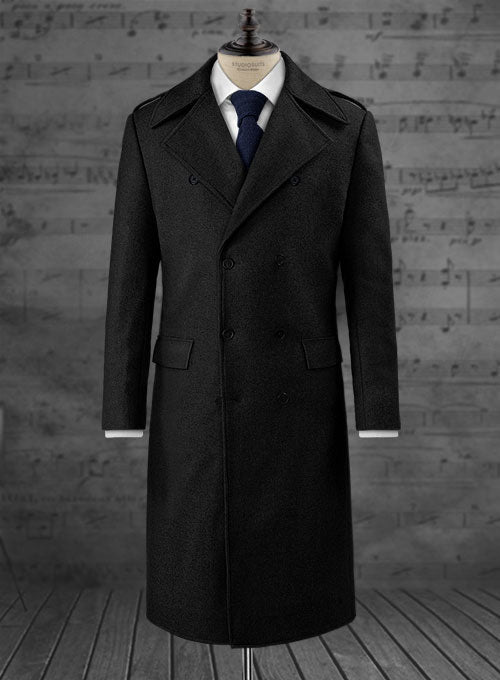 Vintage Plain Black Tweed GQ Trench Coat : StudioSuits: Made To Measure ...