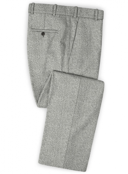 Harris Tweed Wide Herringbone Gray Suit