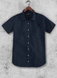 Navy Poplene Shirt - Half Sleeves