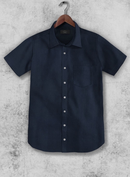Navy Poplene Shirt - Half Sleeves