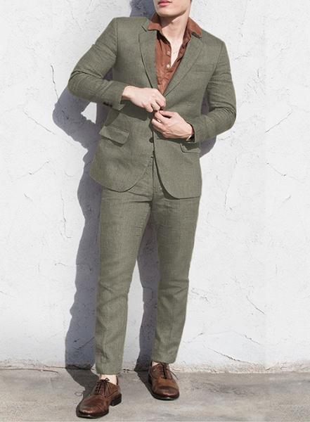 Sage Green Pure Linen Suit