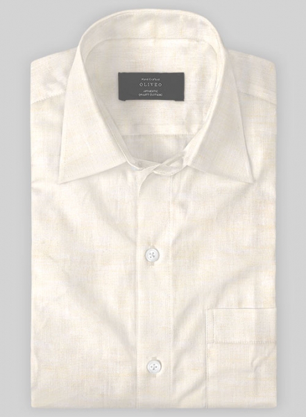 European Cream Linen Shirt - Half Sleeves