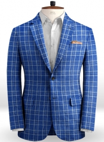 Solbiati Blue Square Linen Jacket