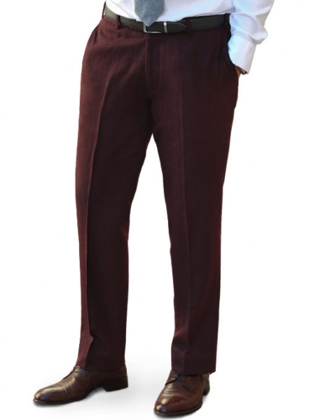 Light Weight Dark Maroon Tweed Pants