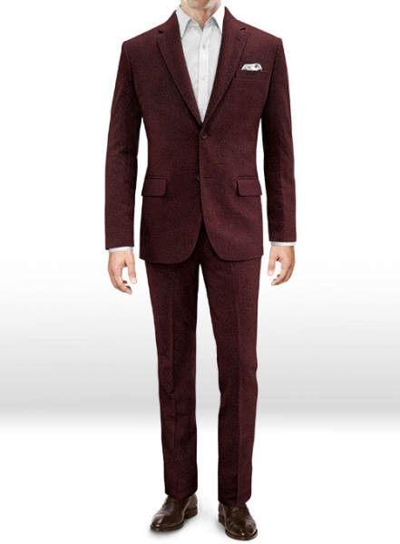 Wine Heavy Tweed Suit